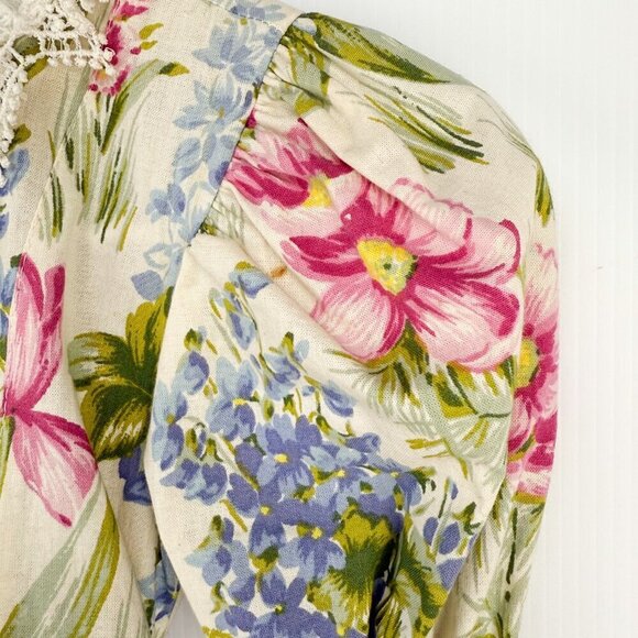 FRANÇOISE BOUTHILLIER Haute Couture VTG Flower girl Floral Princess Dress 3 - 4 - Picture 4 of 8